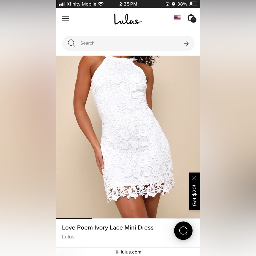 Lulus Love Poem Lace Ivory Dress Medium